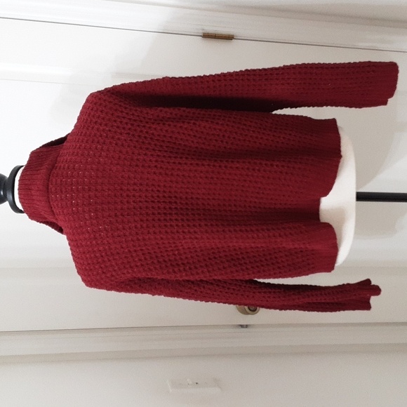 No Boundaries Size Juniors XXL (19) Burgundy 1/4 Pullover Sweater, Exc Used Cond - Picture 4 of 11